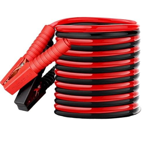 Image of Holdfiturn 6M Booster Cables 1200Amp Heavy Duty Cars Jump Leads Professional Battery Start Cables Colour Coded Clamp Anti Tangle Leads Jump Start Leads for Cars Vans (6M 1200Amp)
