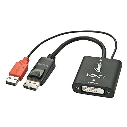 Image of LINDY DVI-D to DisplayPort Converter Adapter - Black