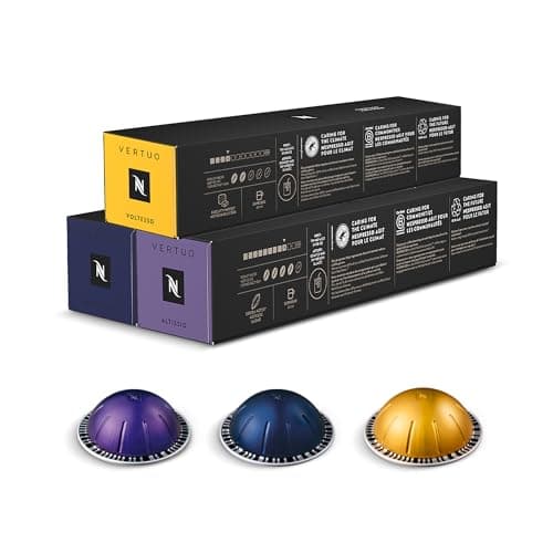 Image of Nespresso Vertuo Coffee Pods Espresso Variety Pack - 30 Capsules (3 sleeves) Includes 10 Altissio, 10 Diavolto, 10 Voltesso Pods