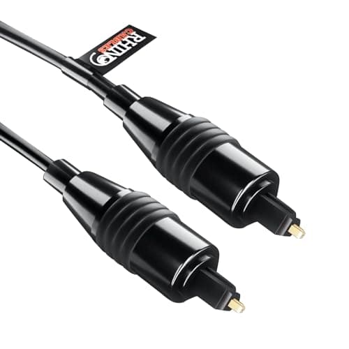 Image of rhinocables Toslink Optical Audio Cable with Gold-plated Contacts, Digital Audio Optical Cable for Soundbar to TV, Home Theater or Game Console (2.5m)