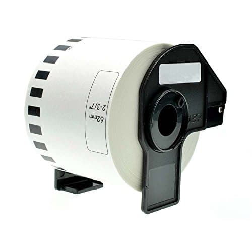 Image of Go Inks Compatible DK-22205 Roll of Labels - 1 Pack Replacement for Brother Printers (Continuous, Size: 62mm x 30.48m) - White