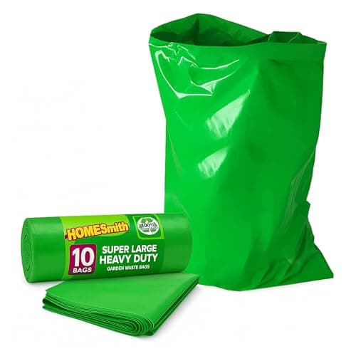 Image of HOMESmith Large Heavy Duty Garden Sacks Builders and DIY Choice Rubble Bags - Pack of 10, Green