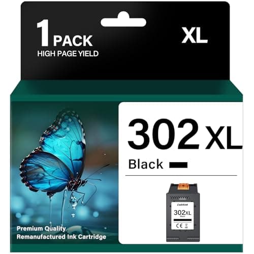Image of 302XL Black Ink Cartridge Replacement for HP 302 HP302 Ink Cartridges High Capacity - Printer Ink for HP302 XL for Envy 4527 4520 4523 4524 Officejet 5230 3830 Deskjet 3630 3637 2130 (1 Pack)