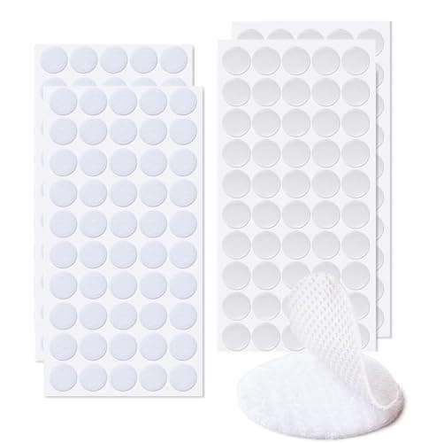 Image of 100 Pairs Self-Adhesive Hook and Loop Dots, 20 mm Self Adhesive Sticky Hook and Loop Fastener, Double-Sided Sticky Dots for Crafts on Paper, Plastic, Glass, Metal (White)