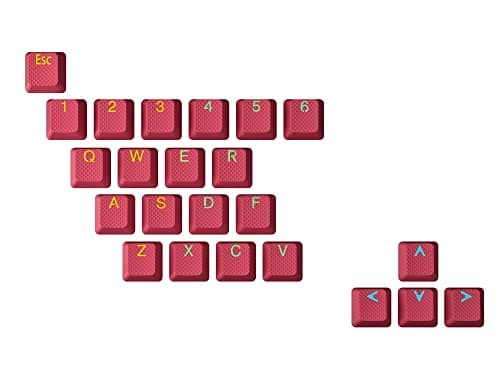 Image of Ranked Rubber Keycap Set | Double shot Translucent | OEM Profile for Mechanical Gaming Keyboard (Very Peri, 23 Keys)
