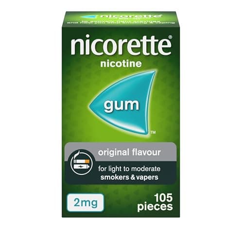 Image of Nicorette 2mg Gum Original Flavour (105 Pieces), Discreet Stop Smoking and Stop Vaping Aid to Help you Quit For Good, Tackle Cravings and Withdrawal Symptoms, Nicotine Gum (Quit Smoking or Vaping)