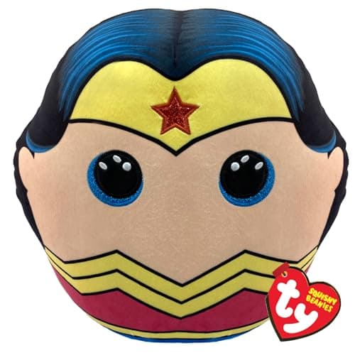 Image of TY Wonder Woman Squishy Beanie - 14" Soft Plush Toy | Cuddly Collectible for Kids & Babies | Stuffed Teddy Plushies | DC Comics
