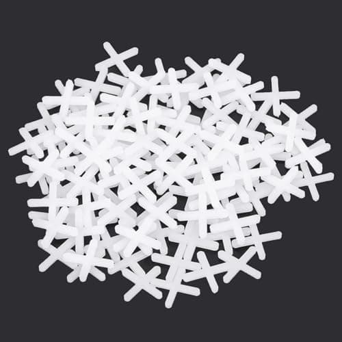 Image of 500 Pcs Tile Spacers, 2 mm Plastic Cross Tile Gasket, Slab Spacers for Accurate Tile Positioning DIY Paving Tiling Wall Tiler Garden Slabs, Tile Fixing Mat Road Mat Garden Slab Tile Leveling (White)