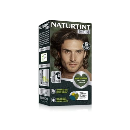 Image of Naturtint Men Permanent Hair Colour Gel 5N Light Chestnut Brown for Hair Beard and Moustache. Ammonia Free, up to 100% Grey Coverage, Natural Looking Long Lasting Results