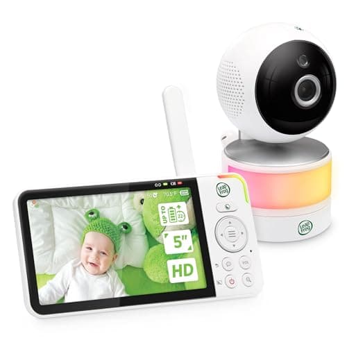 Image of LeapFrog LF915HD Video Baby Monitor with 5” 720p HD LCD Display, 360° Pan & Tilt with 8X Zoom Camera, Color Night Vision, Night Light, Two-Way Intercom, Smart Sensors