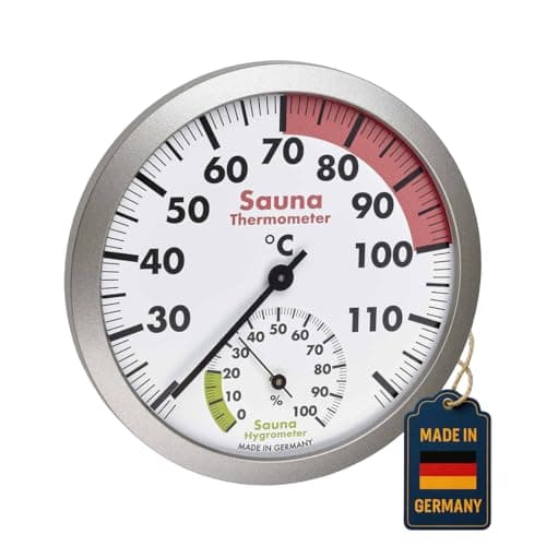 Image of TFA Dostmann Analogue Sauna Thermo-Hygrometer, Heat Resistant Materials, Temperature, Humidity, L 120 x W 37 x H 120 mm