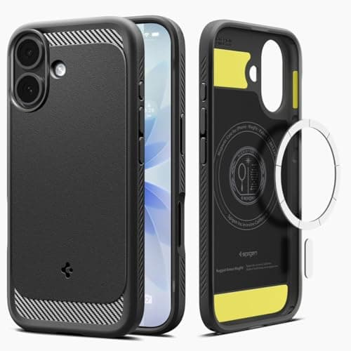 Image of Spigen Rugged Armor MagFit Case for iPhone 17, MagSafe Compatible Phone Cover [Military-Grade Drop Protection] - Matte Black