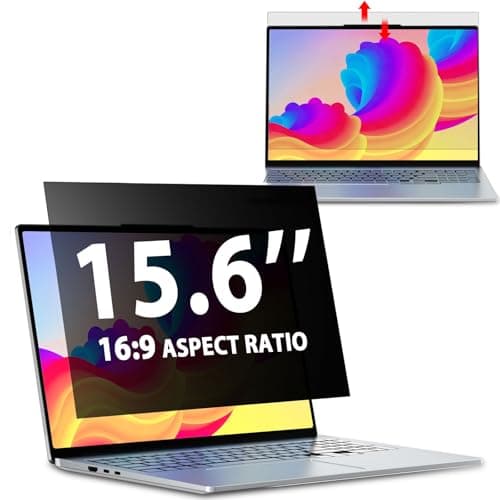 Image of Laptop Privacy Screen 15.6 Inch 16:9 Aspect Ratio, Laptop Screen Privacy Shield Compatible With Lenovo Hp Dell Acer Asus Thinkpad Envy Xps, Removable Anti Glare Blue Light Computer Filter Protector