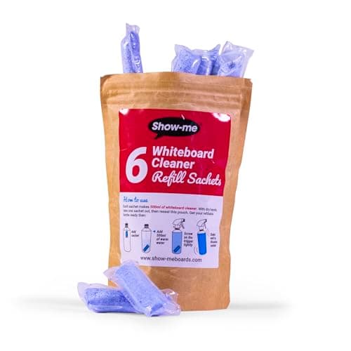 Image of Show-me Refillable Whiteboard Cleaner - Sachet Refills, Pink, Sachet Refills (Pack of 6)