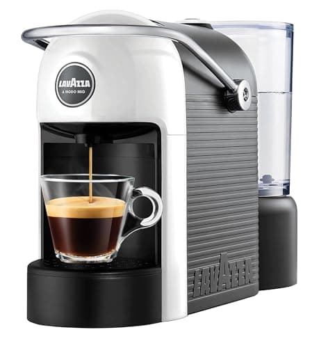 Image of Lavazza, A Modo Mio Jolie, Coffee Capsule Machine, Compatible with A Modo Mio Coffee Pods, Quiet, with Removable Cup Rest, Automatic Shut-Off, Washable Components, 1250 W, 220–240 V, 50–60 Hz, White