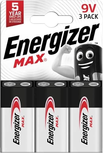 Image of Energizer Max - 9V Battery (3 Pack) - Nine Volt Alkaline Block Batteries - Reliable Power for Fire Alarms, Smoke Detectors, Radios, Toys - 100% Recyclable Plastic Free Packaging - 5 Year Shelf Life