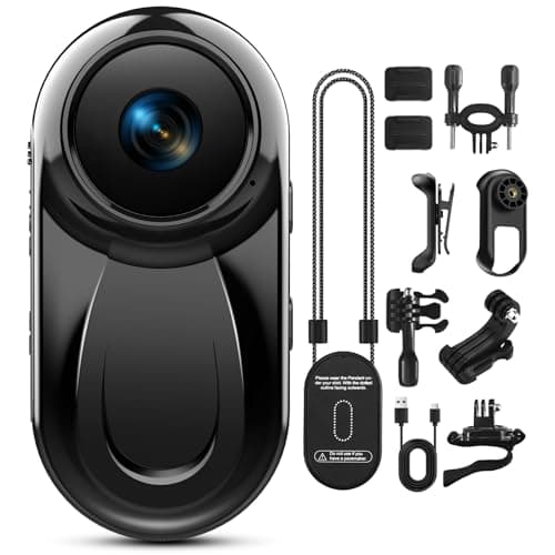 Image of Thumb Action Camera 1080P, 512G Mini Body Camera with Magnetic & 360° Clip, Tiny Portable Vlogging Sports Cam Mount Anywhere, Hands-Free Video Recorder for Motorcycle/Travel/Bike(SD Card Not Included)