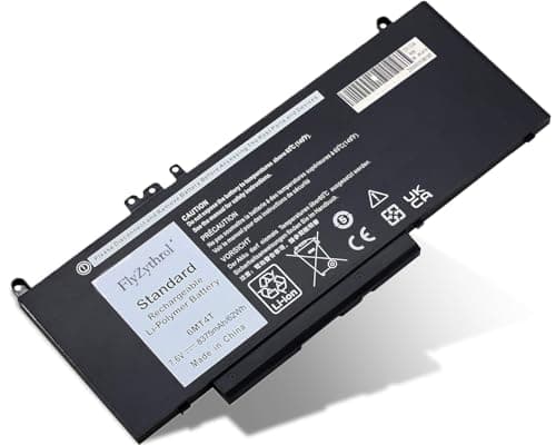 Image of FlyZythrol 6MT4T laptop battery Compatible With Dell Latitude 14 5470 E5470 15 5570 E5570 Precision 15 3510 M3510 Series 7V69Y 07V69Y TXF9M 79VRK 079VRK HK6DV 451-BBUN 451-BBTW 7.4V 62Wh