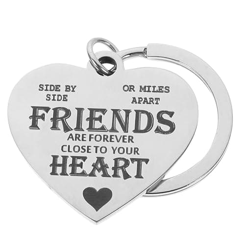 Image of FRCOLOR Heart Keychain Pendant Stainless Steel Key Ring with Versatile Use and Sturdy Metal Construction, Silver and Black Heart-shaped Keyrings Suitable for Everyday Carry