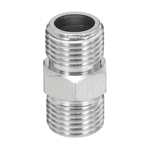 Image of PATIKIL Air Brush Hose Adapter, 1/8" BSP Male to Male Fitting Conversion Nipple Metal Connector for Air Compressors