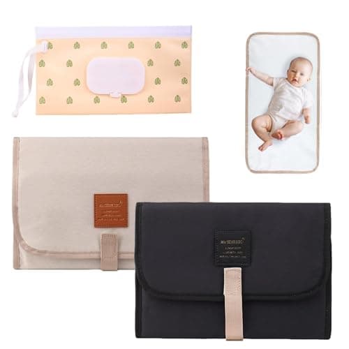 Image of 2 PCS Baby Travel Changing Mat Kit, Portable Changing Mat for Home, Car & On-the-Go (58.5x30.5 Cm) - Two Two-Tone Items