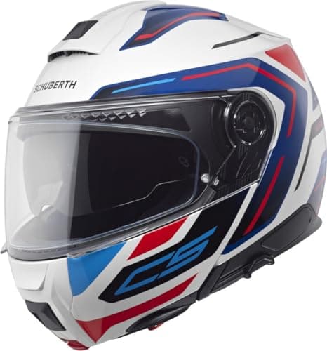 Image of Schuberth C5 Omega Flip-Up Helmet, white/red/blue, L (59)