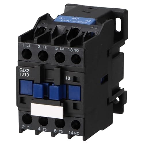 Image of Wengart 12A AC Contactor CJX2-1210, AC 230V Coil, 3-Pole + 1NO (Normally Open) Auxiliary, 7.5kW Heavy Duty Motor Control, 1 Million Electrical Cycles, DIN Rail Mount Switchgear (AC 220V/230V)