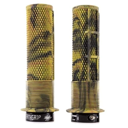 Image of DMR Bikes Brendog DeathGrip Flange Lock-On Mountain Bike MTB Grips - Camo, Camo Green, Soft/Thick (A20)