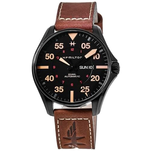 Image of Hamilton Men Analogue Automatic Watch Khaki Aviation Pilot Day Date Swiss Made