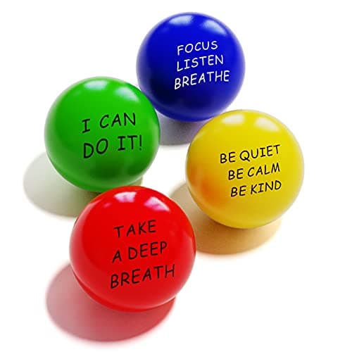 Image of ALMAH Stress Balls for Adults and Kids (4 Pack) Squeeze Balls Hand Exercise Therapy Balls for Relief, Anxiety, Fidget, Tension, Manage Anger and Stress