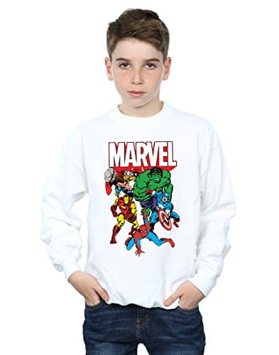 Image of Marvel Boys Hero Group Sweatshirt White 12-13 years