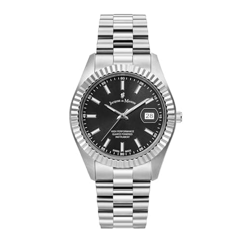 Image of Jacques Du Manoir Unisex Inspiration Buisness Swiss Made Quartz Silver Stainless Steel Bracelet Watch