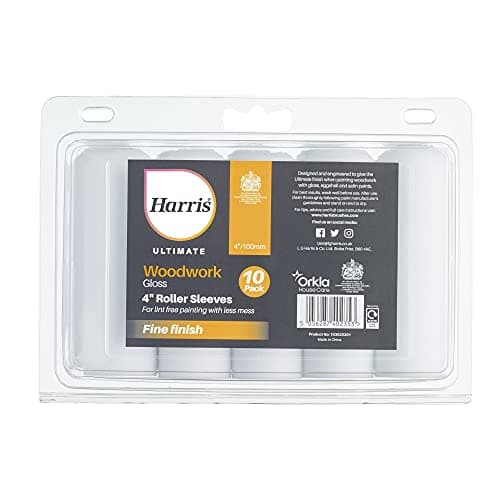Image of Harris Ultimate Woodwork Gloss Roller Sleeves, 10 Pack, 4"