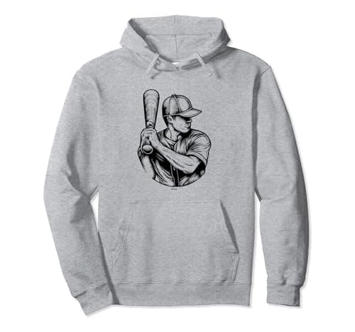 Image of BASEBALL BATTER WITH CAP WAITING TO HIT A HOME RUN Pullover Hoodie