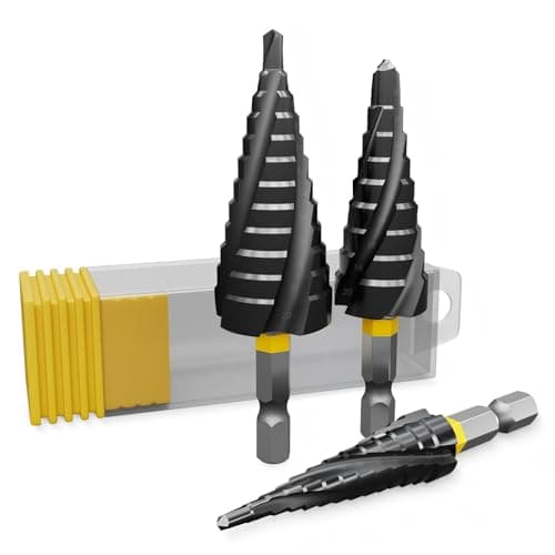 Image of Premium 3PCS M35 Four Spiral Flute Step Drill Bit Set-One-piece design(3-13mm),Split-design(6-20mm,5-22mm) High-Speed Spiral Groove Design for Sheet Metal, Aluminium&Wood Ideal for DIY Enthusiasts 