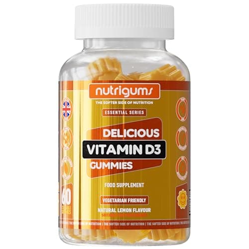 Image of Vitamin D3 1000iu Gummy | High Strength | 60 Vegan Gummies | Suitable for 12+ Years | Lemon Flavour | Immune, Bones & Muscle Support by NUTRIGUMS®