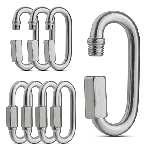 Image of TERF® 8mm Heavy Duty Quick Repair Chain Link Hook Steel 8mm (M8) Quick Repair Chain Hook Use For Swing Set Outdoor Travel Camping Fishing Hiking Hanging and Multi Purpose Use - Pack of 4
