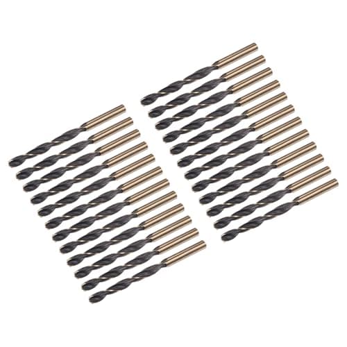Image of sourcing map 24pcs Jobber Drill Bits 7.5mm (0.295") Black Nitride & Gold Titanium Coated M2 High Speed Steel (HSS) Twist Drill Bits for Stainless Steel Aluminum Alloy Metal