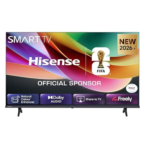 Image of Hisense 32" 32A4STUK LED Full HD Smart TV with Freely, Netflix, Disney+ and YouTube - Natural Colour Enhancer, Dolby Audio, Share to TV, Noise Reduction, Game Mode, DTS Virtual: X, Smart Home Ready