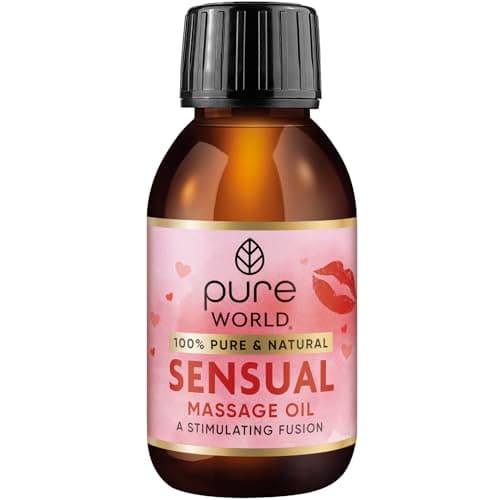 Image of Pure World 100ml Sensual Massage Oil. Indulge Your Senses with Sensual, Luxurious Massage Oil. With Jasmine Oil, Rose Oil and Sandalwood Oil Made in the UK