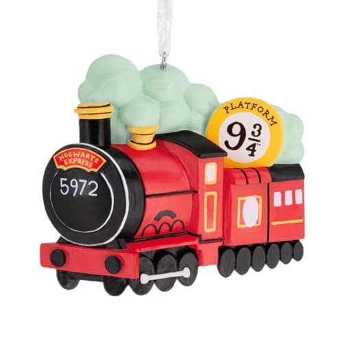 Image of Hallmark Hogwarts Express & 9 3/4 Sign Christmas Ornament, Harry Potter Decoration, Red