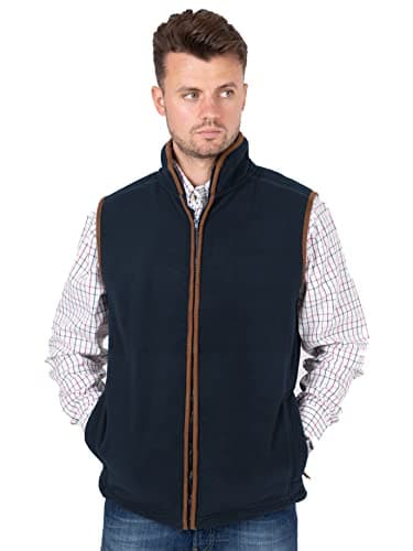 Image of Hazy Blue Bentley Mens Fleece Bodywarmer Gilet - Sleeveless Lightweight Casual Smart Waistcoat Vest Jacket - Full Zip XS-4XL (UK, Alpha, XL, Regular, Regular, Navy)