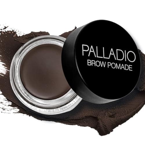 Image of Palladio Brow Pomade Waterproof, 24 Hour Wear, Smudge Proof and Sweat Resistant Formula, Super Creamy Formula Glides on And Helps to Fill in Brows for a Dramatic, Defined, Flawless Look (Dark Brown)