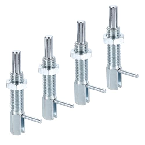 Image of sourcing map 4Pcs Retractable Indexing Plunger Pin, M16 L Spring Plunger Carbon Steel Spring Loaded Latch Telescopic Locking Pin with Nut for Machinery Shipbuilding