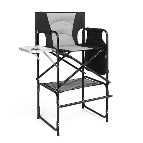 Image of Bonnlo Directors Chair with Side Table & Storage bag, Folding Camping Chair, 79cm Seat Height for Adults, Sturdy & Comfortable