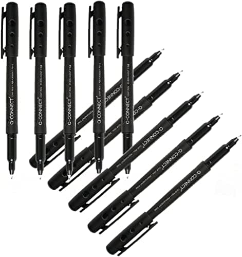 Image of Q-Connect OHP Pen Permanent Fine Black (Pack of 10)