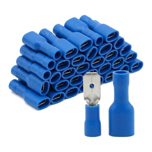Image of Grapelet 100x Blue Spade Connector Insulated Crimp Terminals for Electrical Wiring