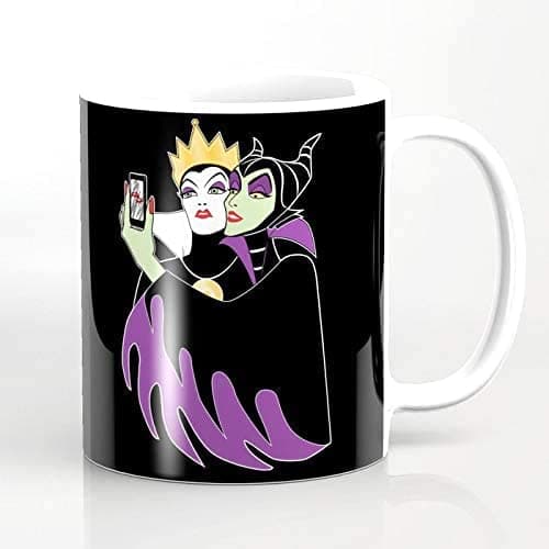 Image of Giftme Grimhilde & Maleficent Selfie, Birthday Christmas Coffee Mug Coffee Tea Mug Unique 11oz White Ceramic Mug.