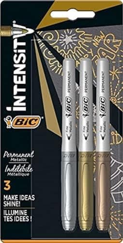 Image of Bic Metallic Marking Colour Assorted Pack of 5, Metallic colours, 3 count (Pack of 1)