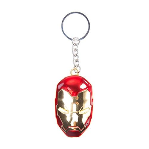 Image of Bioworld Marvel Comics Captain America Civil War Iron Man Mask 3D Pendant Metal Keychain (Ke010702Cap) Keyring, 16 cm, Multi